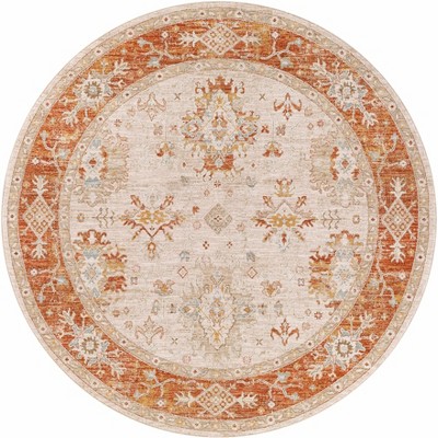 Hauteloom Tsawsen Rust Bordered Oushak Rug