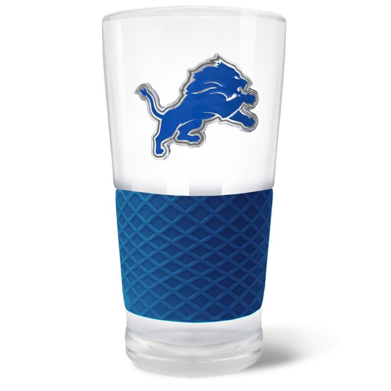 NFL Detroit Lions 22oz Pilsner Glass with Silicone Grip, 1 of 2