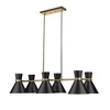 Z-Lite Soriano 6 - Light Chandelier in  Matte Black/Heritage Brass - 4 of 4