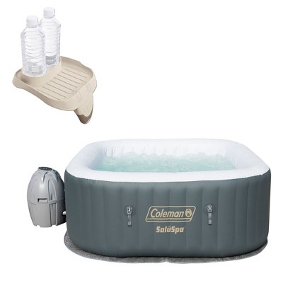 Coleman SaluSpa 4 Person Inflatable AirJet Hot Tub with Attachable Cup Holder with 114 Air Jets and Power Saving Heating System