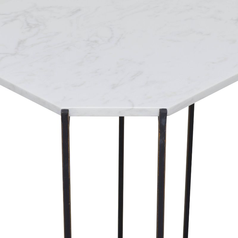 Contemporary Metal and Marble Geometric Accent Table White - Olivia &#38; May, 5 of 9