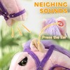 Whisen Kids’ Plush Ride-On Rocking Horse with Neighing Sounds, Handles, Saddle, Stirrups, Rocker Horse Toy Gift for 3-8 Years Old - Pink - 4 of 4