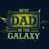 Men's Design By Humans Best Dad In Galaxy Badge By AmusingDesignCo T-Shirt - 2 of 2