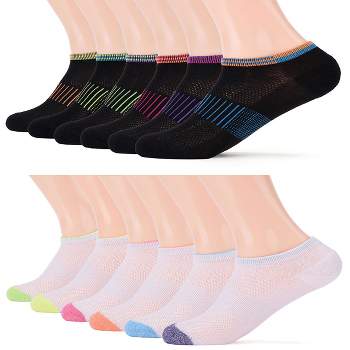 Gallery Seven Women's No-Show Sports Socks 12 pack - Neon Onyx, Size: 9-11