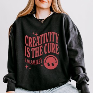 S.W.Smiley Creativity Is The Cure - Women's Lightweight Garment Dyed Sweatshirt - 1 of 4
