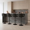 Ora Maison Set of 2 Adjustable Swivel Black Bar Stools 26–34", Faux Leather Counter Chairs with Footrests for Kitchen Island or Home Bar - 2 of 4