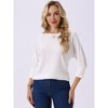 INSPIRE CHIC Women's Batwing 3/4 Sleeve Summer Casual Eyelet Crewneck Tunic T-Shirts - 3 of 4