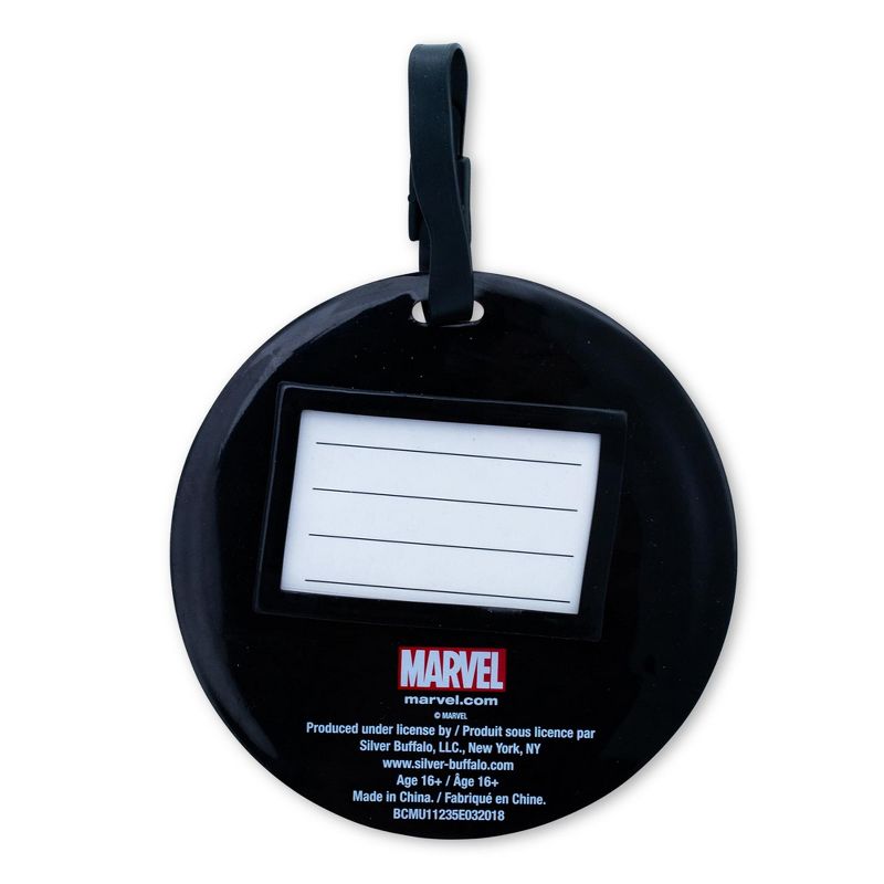 Silver Buffalo Marvel Comics Deadpool Logo Travel Luggage Tag With Suitcase ID Card Label, 2 of 8