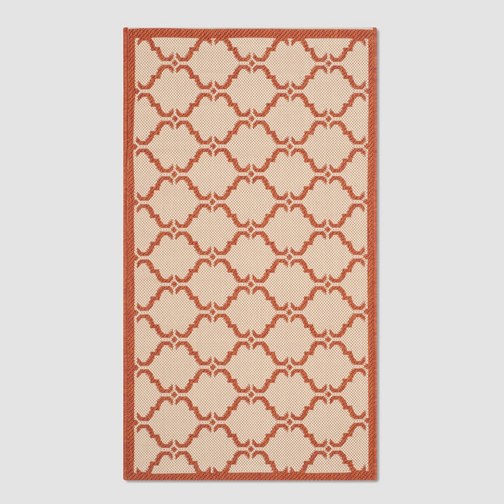  x 3'7in Harrie Outdoor Rug Beige/Terracotta