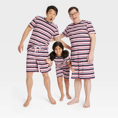 Americana Striped Matching Family Pajamas Collection - White