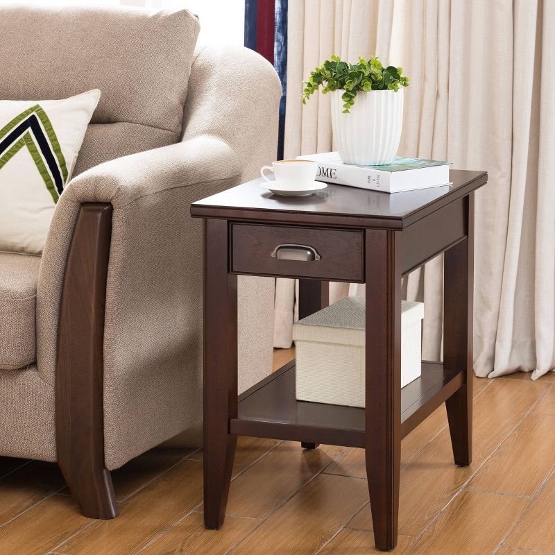 Laurent Drawer Chairside Table Chocolate Cherry Finish - Leick Home, 3 of 14