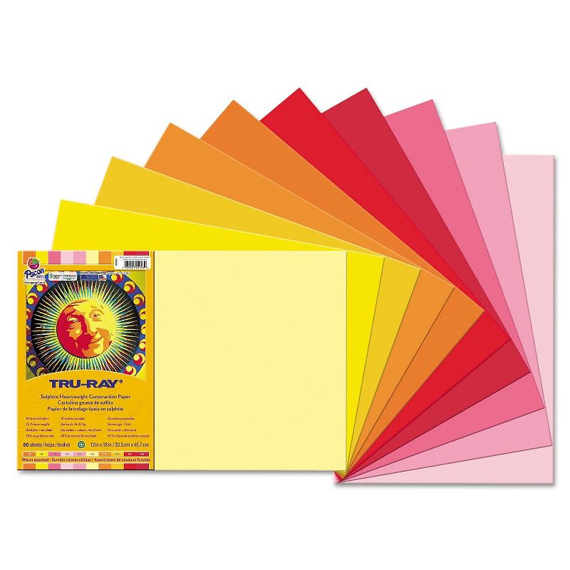 Pacon Tru-Ray 12" x 18" Construction Paper Warm Assorted 50 Sheets (P102948), 2 of 3