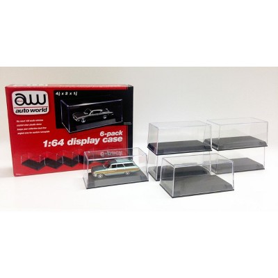 6 Collectible Display Show Cases for 1/64 Scale Model Cars by Autoworld