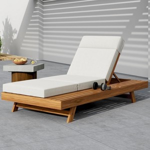 PAGED Patio Chaise Lounge with 4 Adjustable Positions and 4 Inch Thick Water-Resistant Cushion,Outdoor Lounge Chairs for Poolside,Backyard - 1 of 4