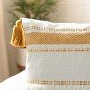 Polli Pillow - Mustard Yellow/Beige - 20"X20" - Safavieh - 3 of 4