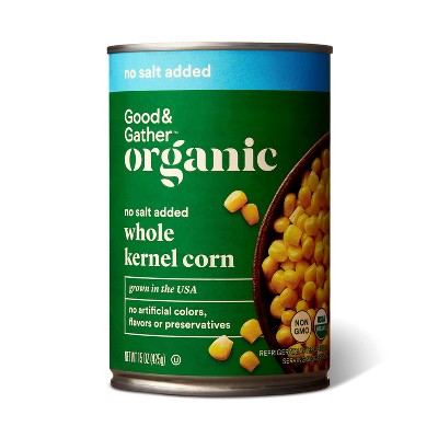 Organic No Salt Added Whole Kernel Corn - 15oz - Good & Gather™