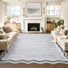Modern Plain Area Rug Machine Washable Indoor Carpet Stain Resistant Low Pile Thin Throw Rug Non Slip Floor Cover for Living Room Bedroom Nursery - 2 of 4