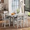 VECELO Drop Leaf Extendable Dining Table Set, Rubber Wood Table with 4/6 Armless Upholstered Dining Chairs for Kitchen, Gray - 4 of 4
