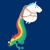 Men's Design By Humans Unicorn on rainbow jet pack By radiomode T-Shirt - 2 of 3