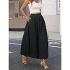 Women's Y2K Bubble Hem Maxi Skirt - Puffy A-Line Long Skirt with Pockets & Elastic Waist Black - 2 of 4