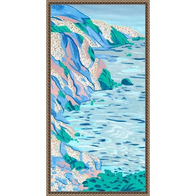 Ideal Vacation II Coastal Abstract Canvas Print with Bronze Frame