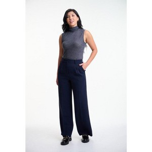 Lafidi Women’s High-Rise Wide Leg Dress Pants – Double Pleat Office Slacks with Slash & Welt Pockets - 1 of 4