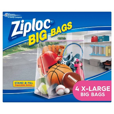 Ziploc Big Bags XXL 20 Gallon 3 Pack 2' x 2.7' Double Zipper Sturdy Handle