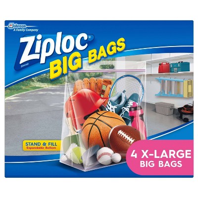 24/7 Bags- Jumbo Double Zipper 20 Gallon Bags, 9 Count, Stand and Fill,  Carry Handle, BPA-Free, Air Tight Seal