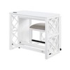 Vynxaria 3-Pc White Rolling Desk Set Computer Desks Home Office Furniture Matching Stools and Mobile Design for Easy Mobility - 4 of 4