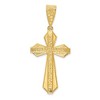 Black Bow Jewelry 14k Yellow Gold Diamond-Cut Bordered Cross Pendant, 25 x 55mm - 3 of 4