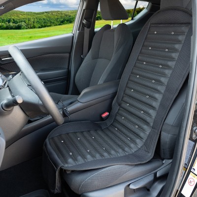 Black Mesh 12V Cooling Car Seat Cushion with Adjustable Fans