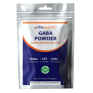 Gamma Aminobutyric Acid Powder 750mg per Serving -250 Grams, 333 Servings - 1 of 3
