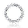 Romantic Rhodium Plated Band Ring Adorned with Heart-Shaped Cubic Zirconia for a Timeless and Elegant Statement of Love - 3 of 3