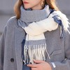Anna-Kaci Women's Striped Scarf with Soft Cozy Fabric Two-Tone Design and Fringe Trim Detailing - 4 of 4