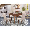 HomeStock 5-Pc Mahogany Finish Solid Wood Top-Rectangular Dining Room Set with Butterfly Leaf-Seats 4 - 2 of 4