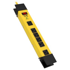 Tripp Lite 6-AC Outlet 2,700-Joules Protect It!® Industrial Safety Surge Protector Power Strip with Cord Wrap, 15-Ft. Cord, TLM615SA in Yellow - 1 of 4