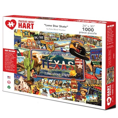 Hart Puzzles: Lone Star State by Kate Ward Thacker, 24" x 30", 1000 Piece Puzzle