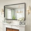 Apmir H Rectangular High-Strength Tempered Glass and Aluminum Alloy Framed French Cleat Mounted Wall Decor Bathroom Vanity Mirror in Matte Black - 4 of 4
