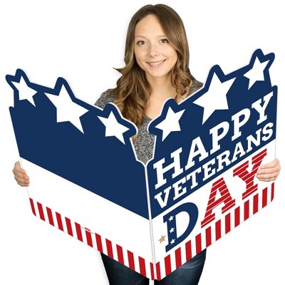 Big Dot of Happiness Happy Veterans Day - Patriotic Thank You Giant Greeting Card - Big Shaped Jumborific Card