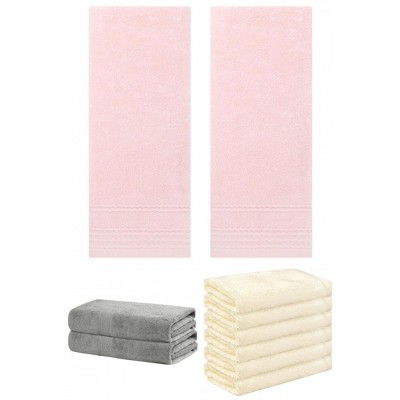 REGALWOVEN Striped Soft Absorbent Bathroom Cotton Towel Set 3 Pcs