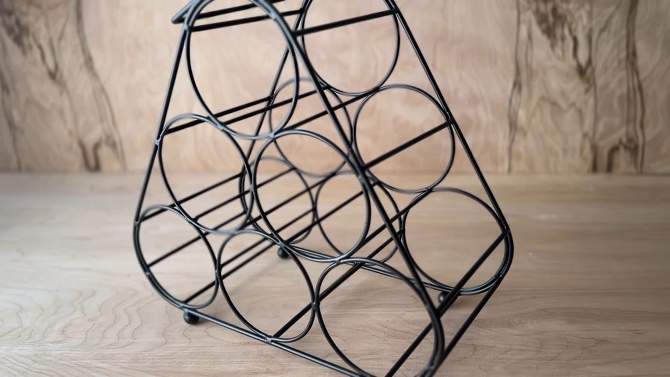 6 Bottle Wine Holder Black Metal by Foreside Home & Garden, 2 of 8, play video