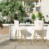 APRILSOUL26.00"Bar Stools Set of 2, Velvet Counter Height Bar Stools with Metal Legs, Button Tufted and Nailheads Trim - 2 of 4