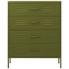 vidaXL Chest of Drawers Olive Green 31.5Inchx13.8Inchx40Inch Steel - 3 of 4