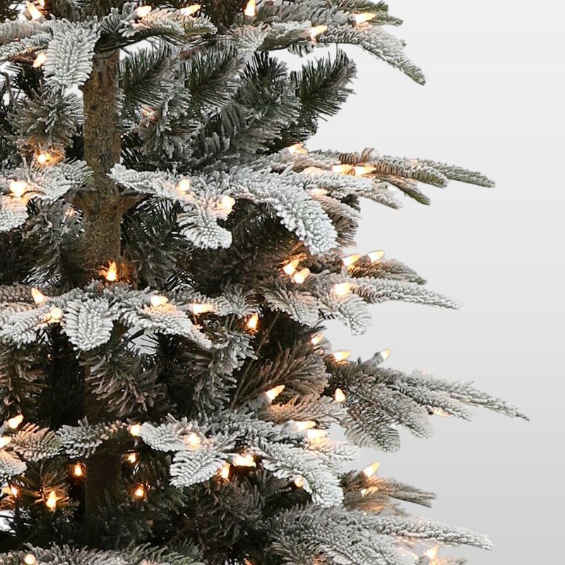 6.5ft Pre-Lit Flocked Alaskan Fir Artificial Christmas Tree - Puleo, 4 of 5