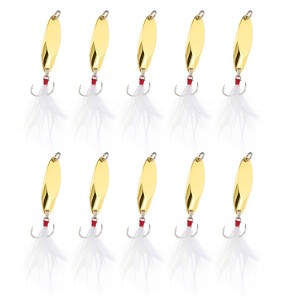 Unique Bargains Treble Hooks Metal Spinner Fishing Spoons for Freshwater Saltwater Salmon 10 Pcs - 1 of 4