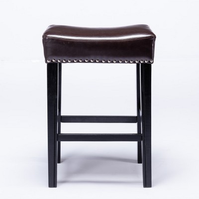 Garvee 26" PU Leather Counter Stools, Modern Farmhouse Island Chairs, Backless Upholstered Counter Height Stools for Kitchen Dining Room