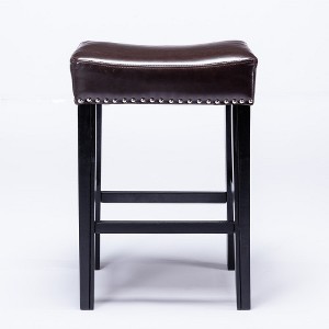 Garvee 26" PU Leather Counter Stools, Modern Farmhouse Island Chairs, Backless Upholstered Counter Height Stools for Kitchen Dining Room - 1 of 3