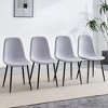 Set of 4 Suede Backrest Dining Chairs for minimalist and Scandinavian style homes, 15.5*16.3*34.5in, Grey+Black - 3 of 4