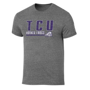 NCAA TCU Horned Frogs Men's Gray Tri-Blend Short Sleeve T-Shirt - 1 of 3