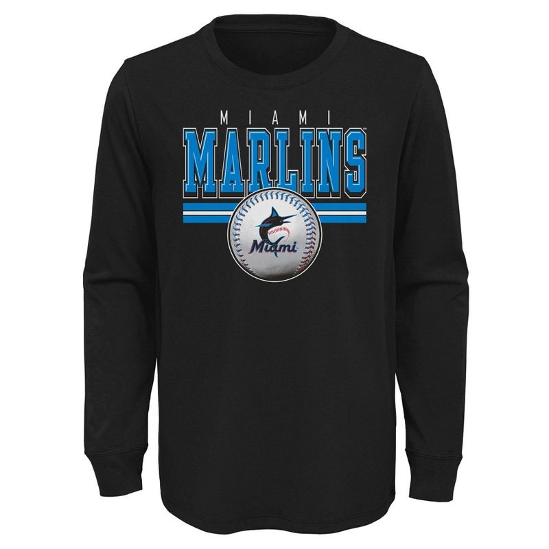 MLB Miami Marlins Boys&#39; Long Sleeve T-Shirt, 1 of 2